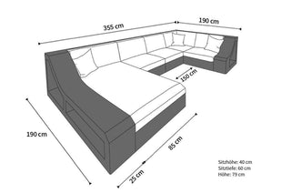 Rattan Sofa Turino U-Form – Creme - Bild 5