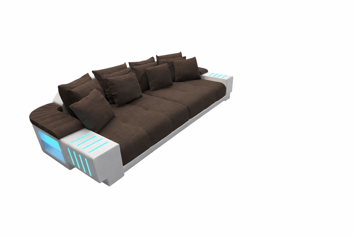Stoff Bigsofa Bellagio Braun-Weiß