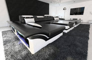 Mini Wohnlandschaft Monza Eleganz U-Form aus Leder