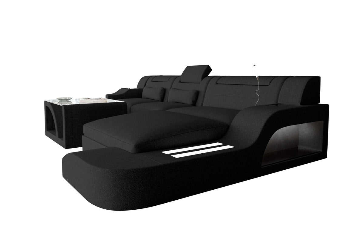 Ecksofa Palermo L Form Stoffsofa Schwarz