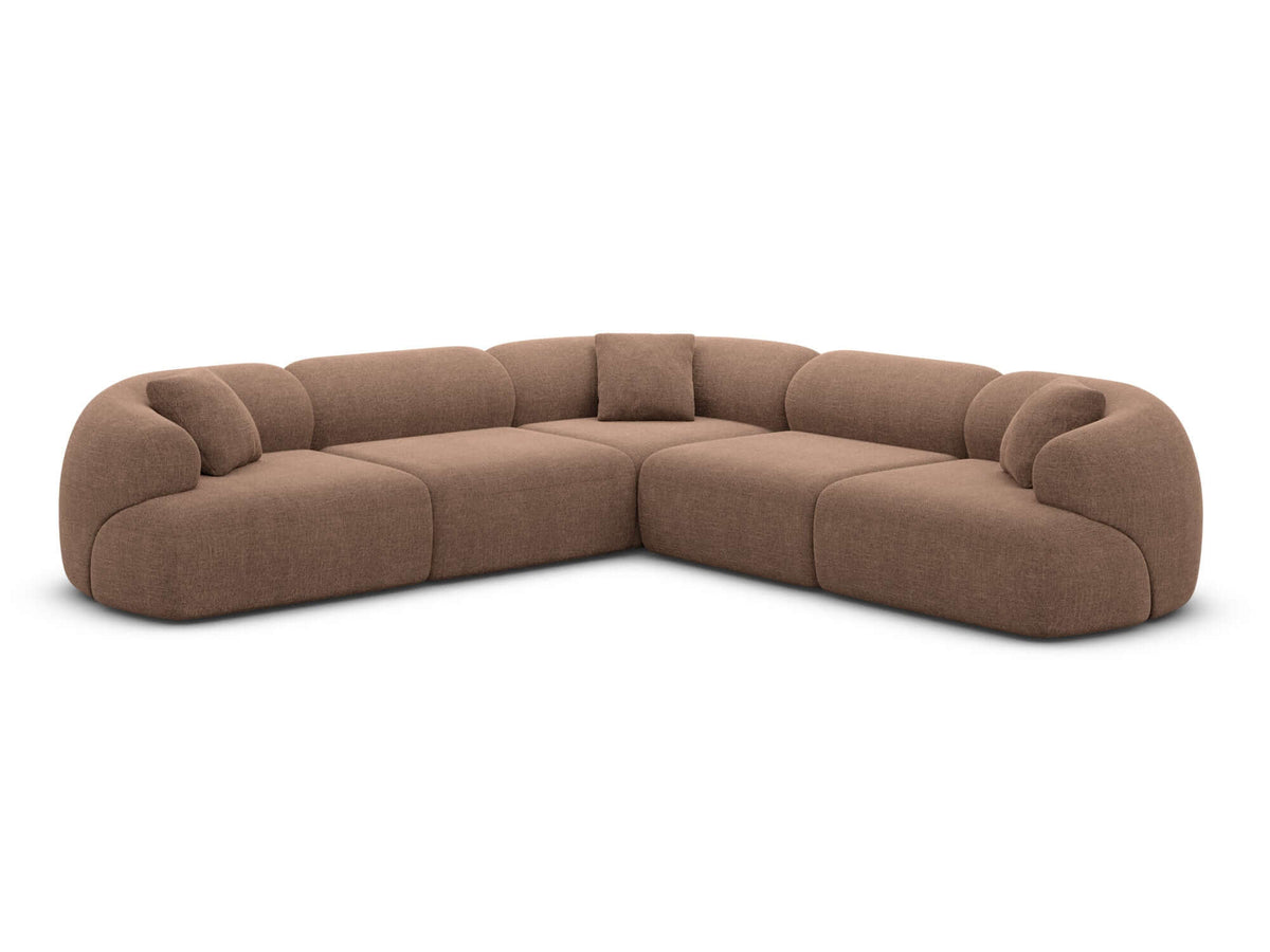 Couch Monteluna L-Form in Stoff Braun