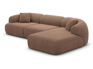 Stoff Ecksofa Monteluna L-Form, Material: Strukturstoff, Farbe: Braun