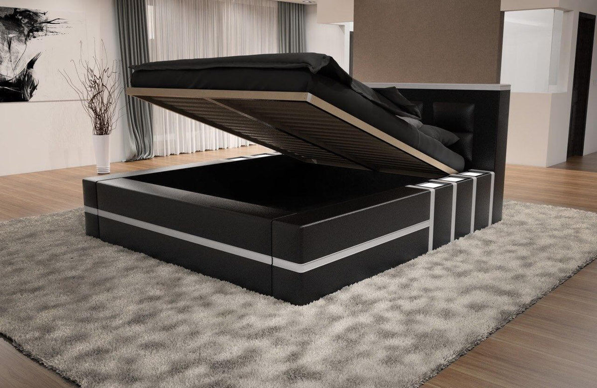 Designerbett Asti Weiß/Schwarz 180x200 cm für Schlafzimmer - Bild 5