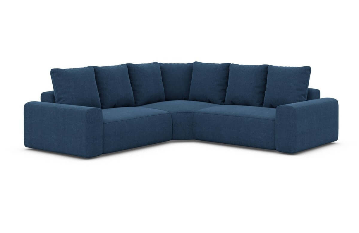 Couch Gomera L-Form in Stoff Blau