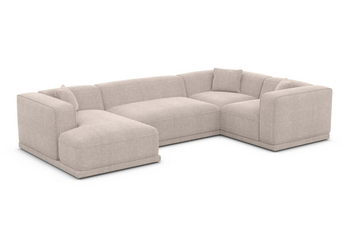 Stoff Wohnlandschaft Merida U-Form Beige