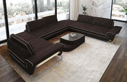 Wohnlandschaft Rotello U-Form aus Stoff