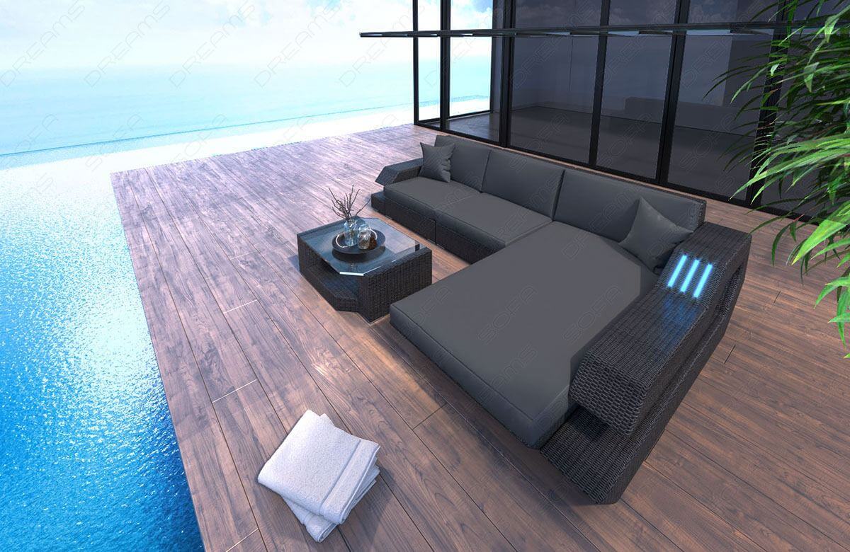 Rattan Sofa Ravenna L – Graues Design in Default Title