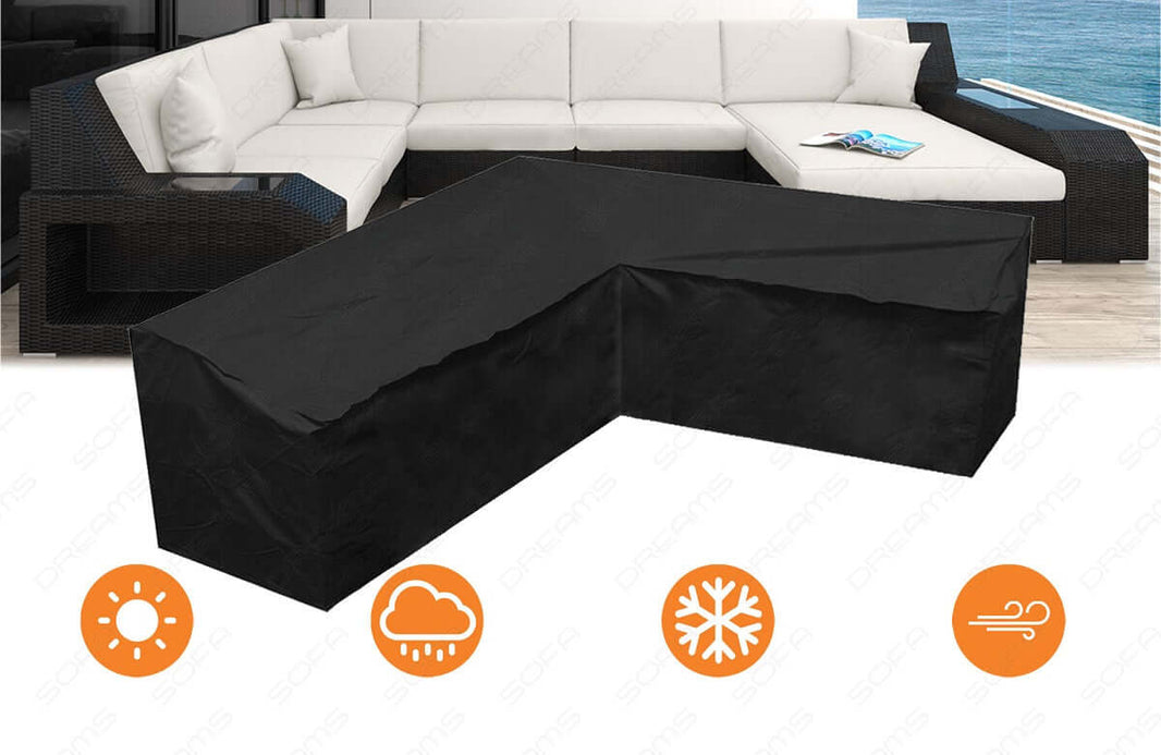 Wohnlandschaft Rattansofa XXL U-Form in Stoff