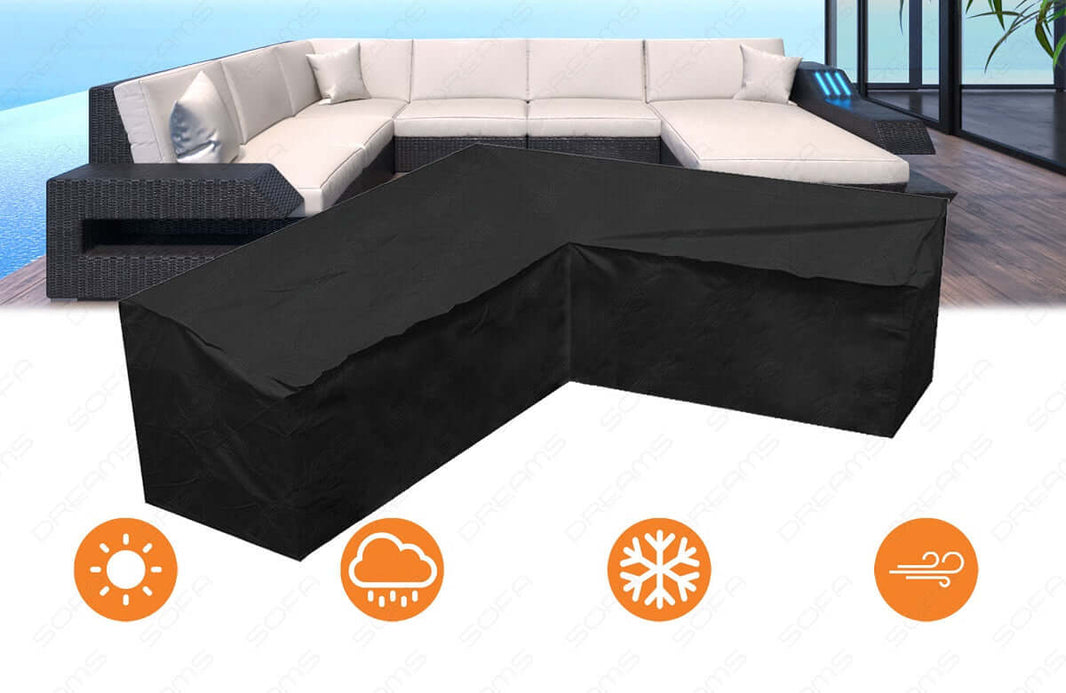 XXL Wohnlandschaft Rattansofa U-Form in Stoff