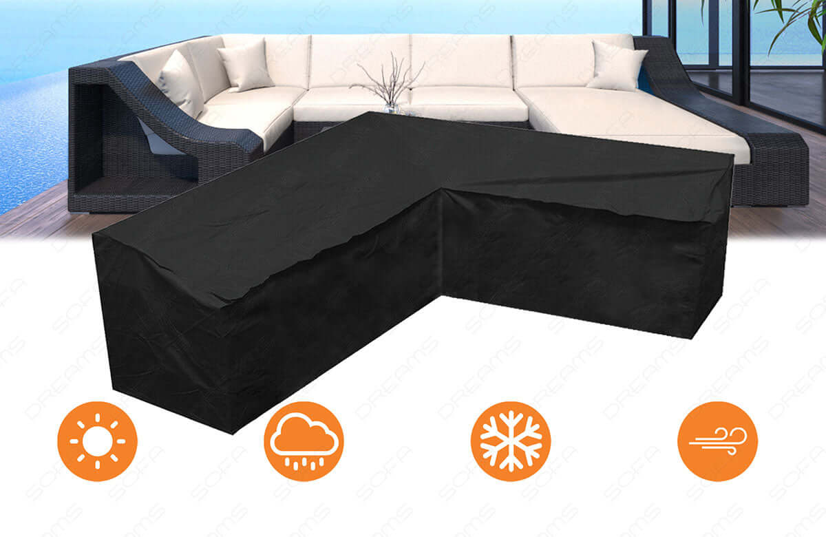 Rattansofa Abdeckung Turino U – Wetterfest für Wohnzimmer