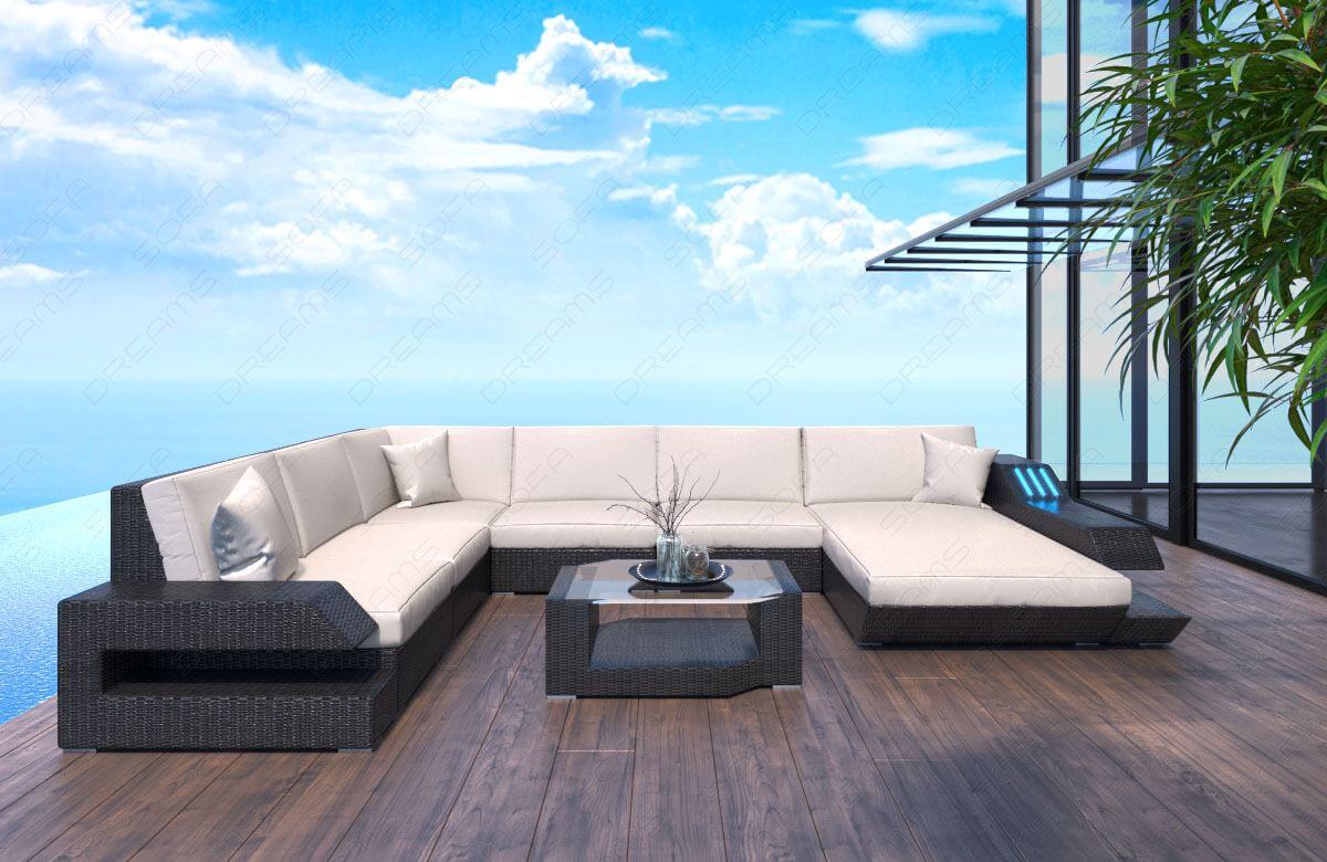 Rattan Sofa Ravenna XXL – Cremefarbenes Design - Bild 2
