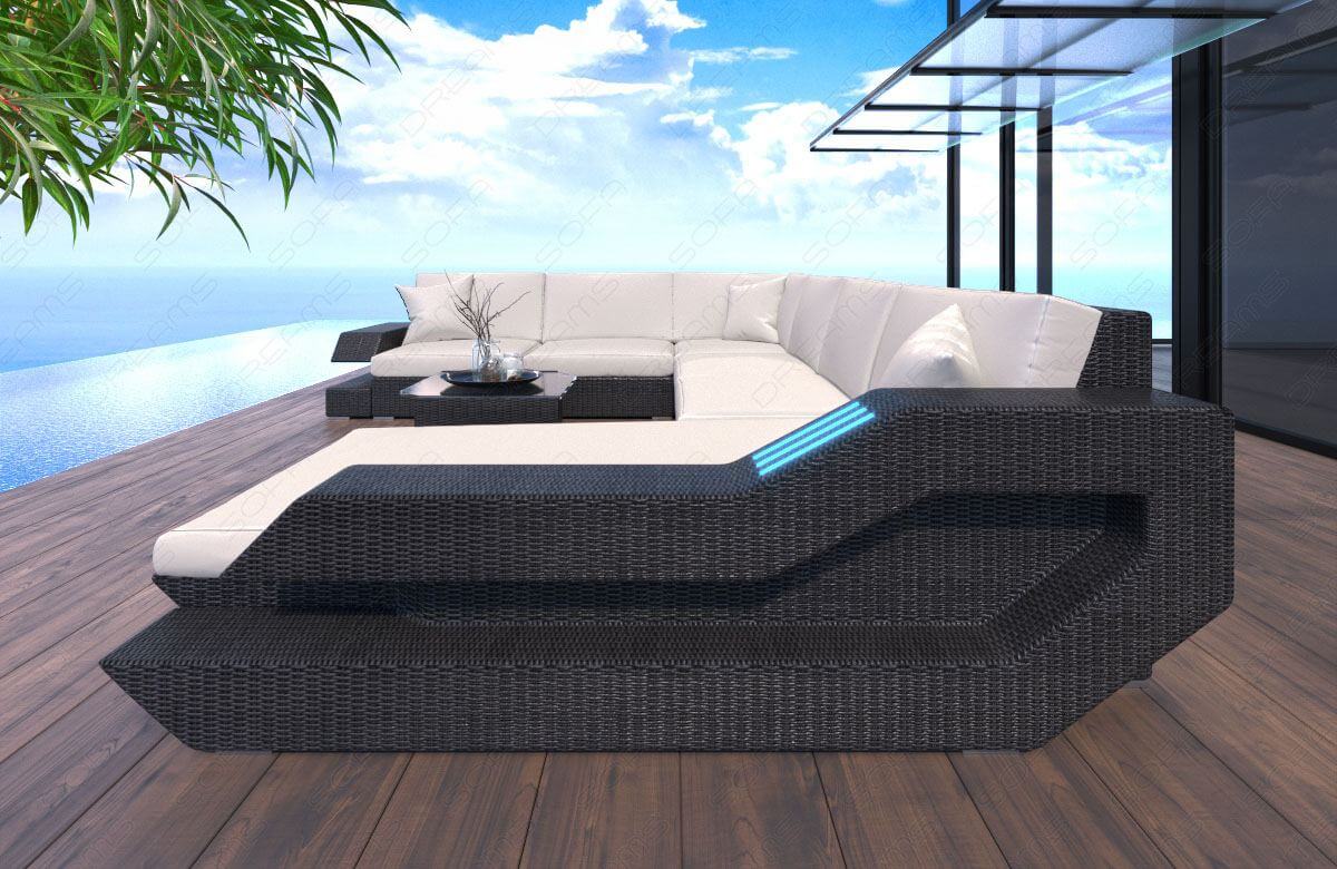 Rattan Sofa Ravenna XXL – Cremefarbenes Design - Bild 3