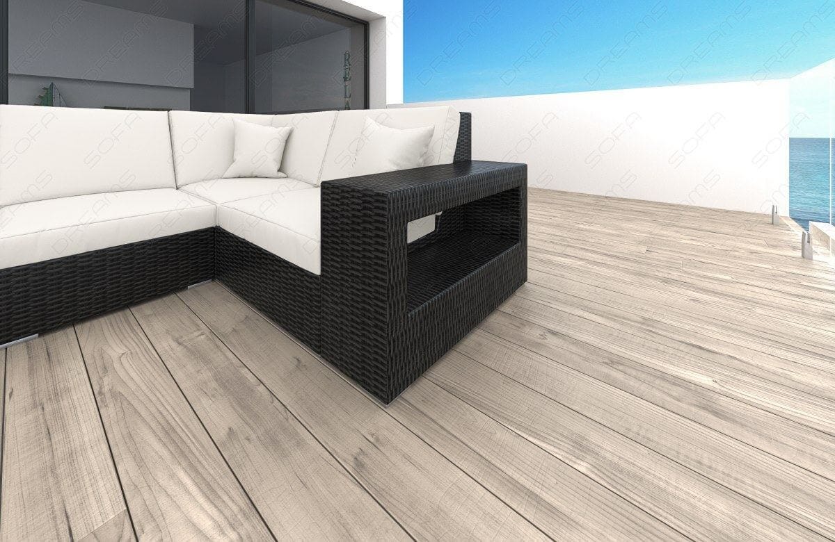 Rattan Sofa Messana U-Form – Creme - Bild 3