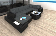 Rattan Wohnlandschaft Messana U-Form Grau