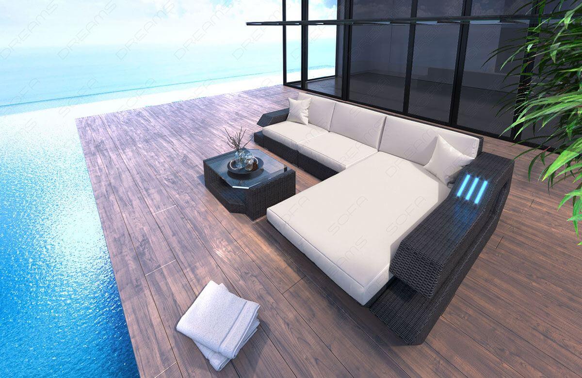 Rattan Sofa Ravenna L – Cremefarbener Charme in Default Title