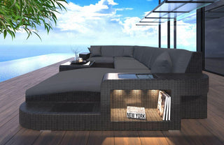 Rattan Sofa Wave U-Form – Grau - Bild 2