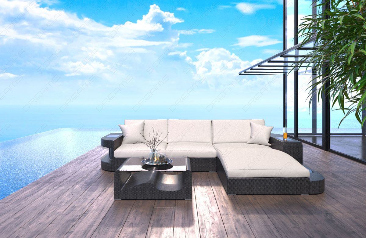 Rattan Sofa Wave L – Creme - Bild 1