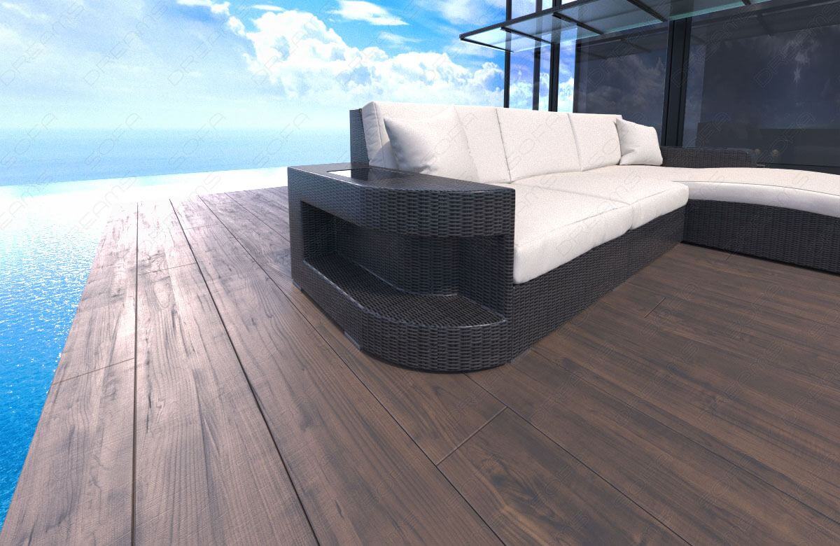 Rattan Sofa Wave L – Creme - Bild 3