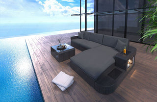Rattan Sofa Wave L – Grau in Default Title