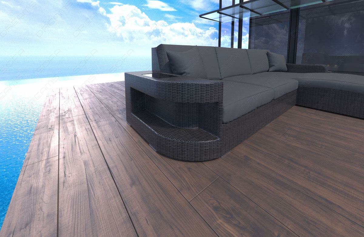 Rattan Sofa Wave L – Grau - Bild 3