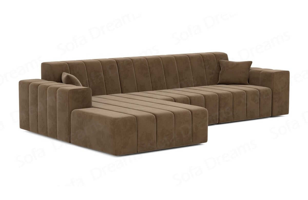 Couch Gran Canaria L-Form in Stoff Kurz Braun