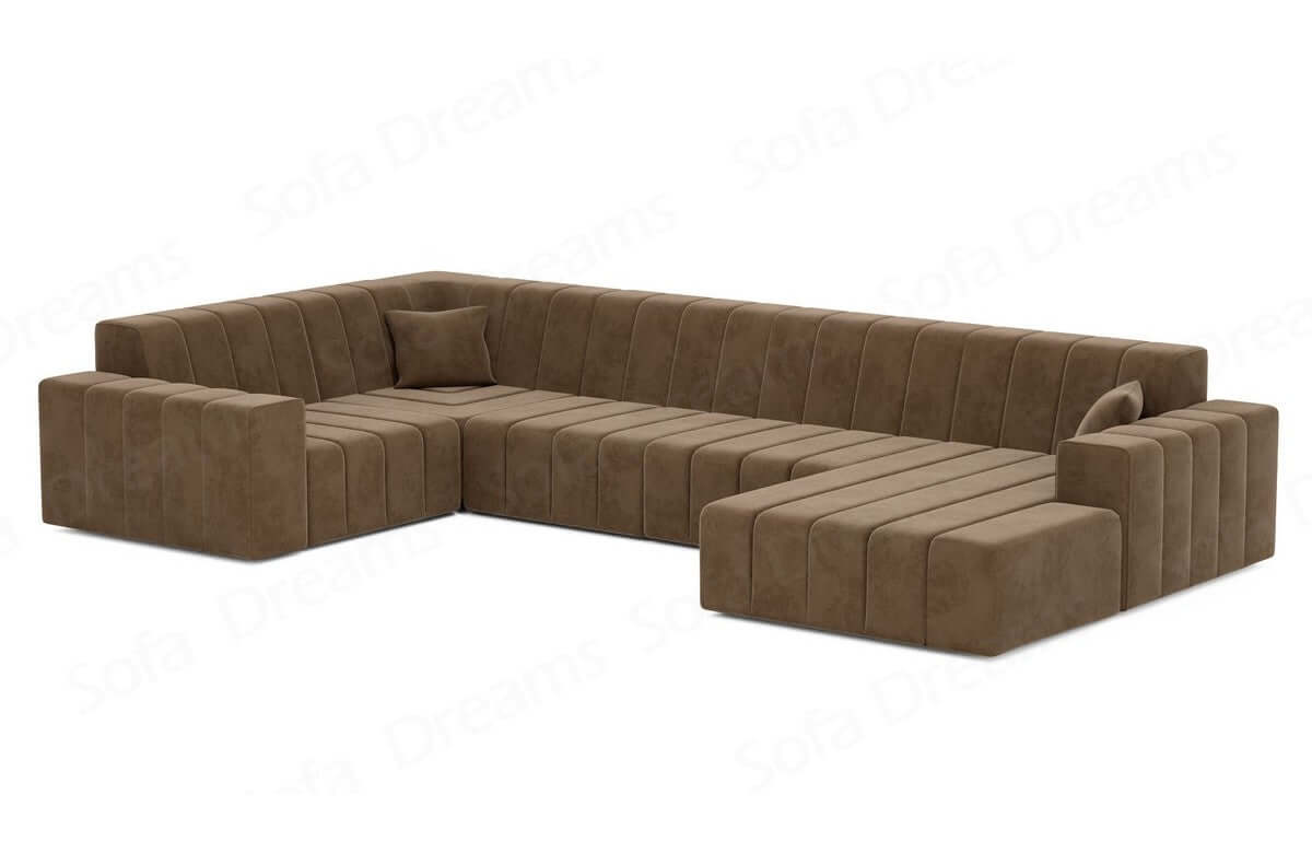 Stoff Wohnlandschaft Gran Canaria U-Form Braun