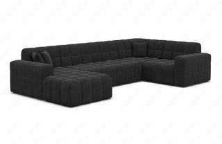 Polster Wohnlandschaft Ibiza – Komfort & Stil in Strukturstoff und der Farbe Schwarz - Ausrichtung links