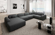 Wohnlandschaft Barcelona U-Form aus Stoff
