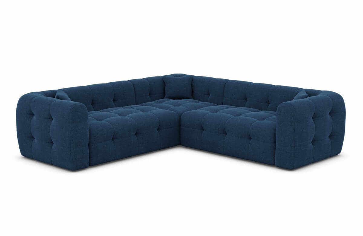 Stoff Ecksofa Sevilla L-Form Blau