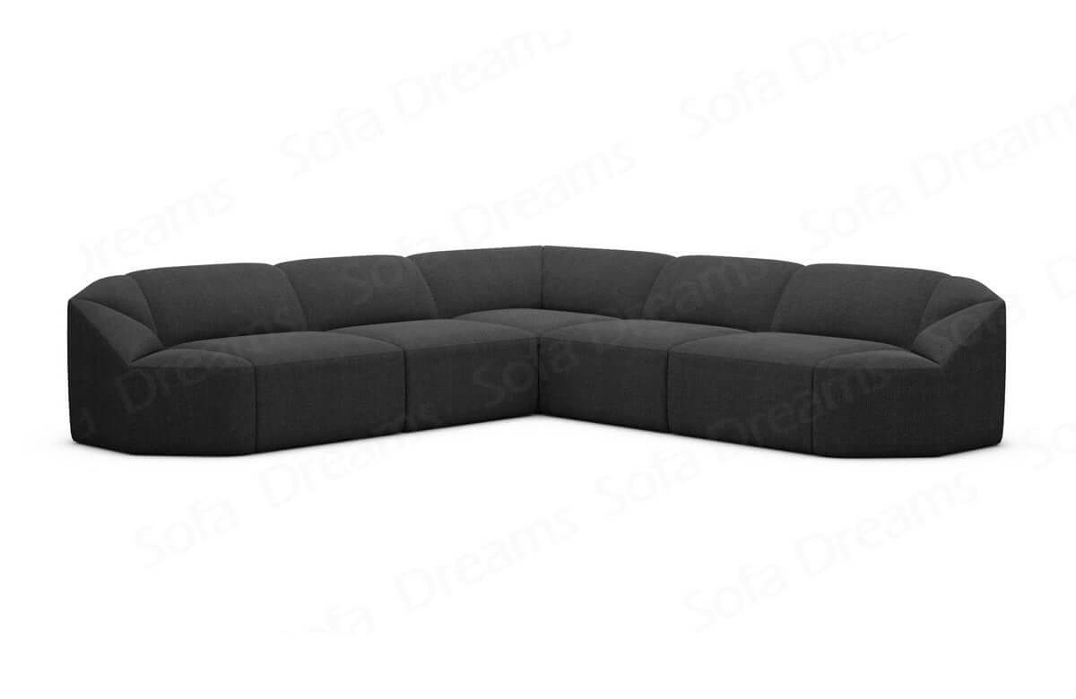 Stoff Ecksofa Cabrera L-Form Schwarz