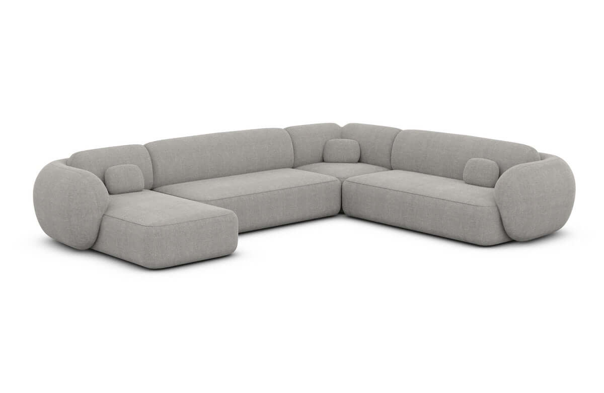 Wohnlandschaft Altea XXL U-Form in Stoff Hellgrau