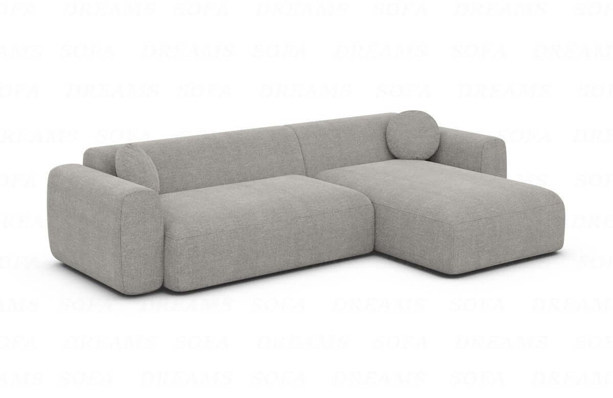 Ecksofa Cortegada L-Form aus Stoff Kurz Hellgrau