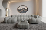 Stoff Wohnlandschaft Maleron U-Form