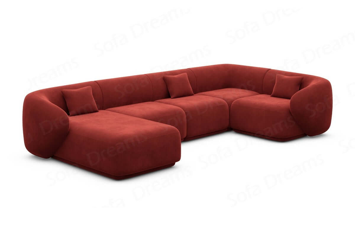 Couchlandschaft Marbella U-Form in Stoff Rot