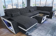 Stoff Wohnlandschaft Catania U-Form
