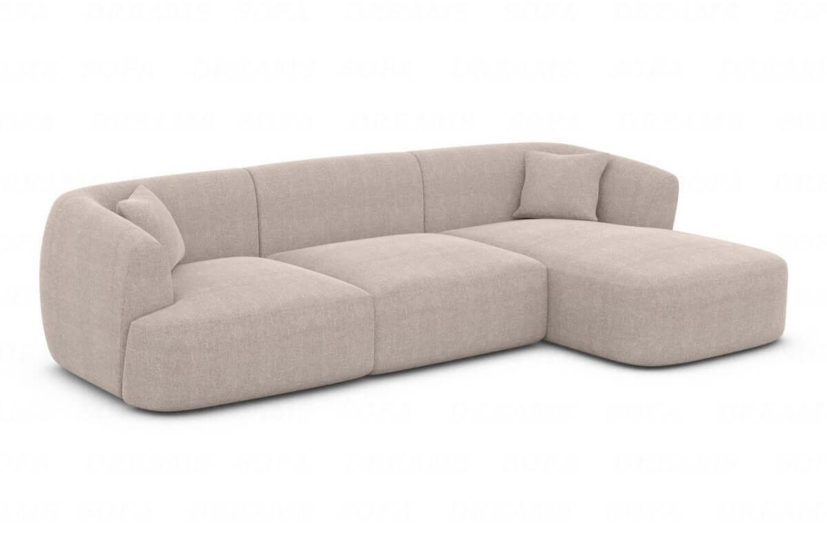 Ecksofa Tabarca L-Form aus Stoff Beige