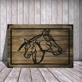 Wandbild Holz Pferde – Elegante Wandkunst für Wohnzimmer - Bild 3