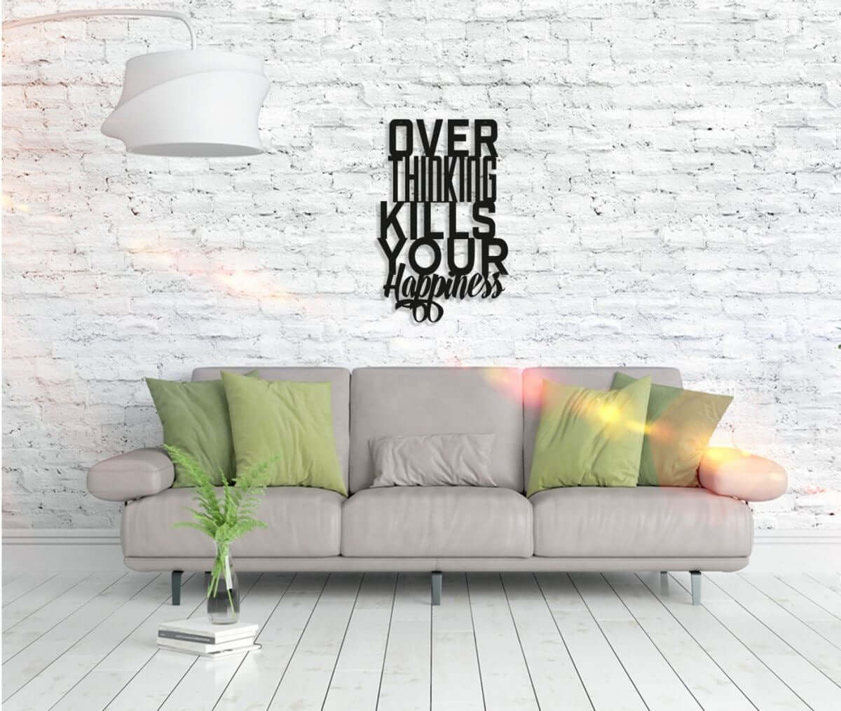 Metall Wandbild "Over Thinking" – Kreative Wandkunst für Wohnzimmer