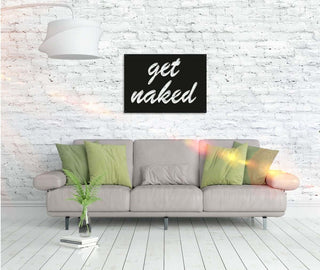 Metall Wandbild "Get Naked" – Stylische Wandkunst für Wohnzimmer