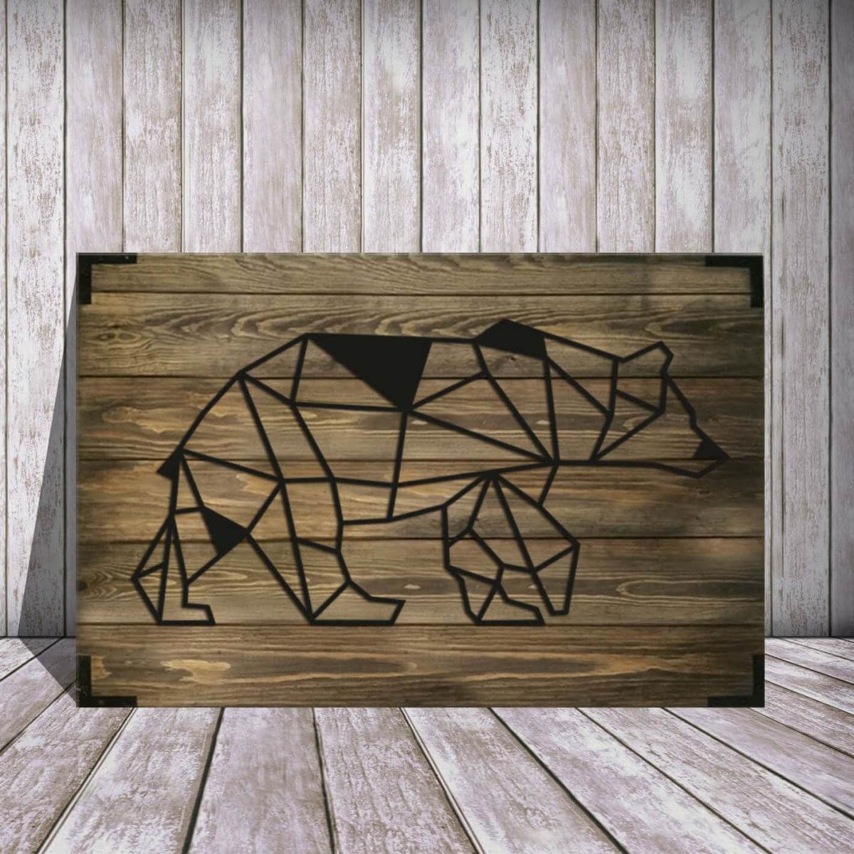 Wandbild Holz Eisbär – Arktisches Design für Wohnzimmer - Bild 3