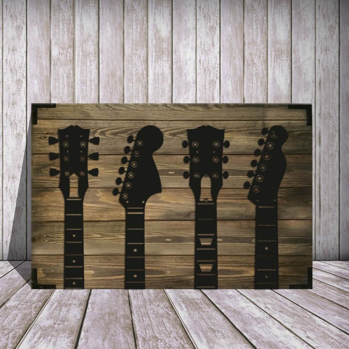 Wandbild Holz Gitarren – Musikdesign für Ihr Zuhause - Bild 3