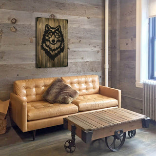 Wandbild Holz Wolf – Majestätisches Design für Wohnzimmer - Bild 2