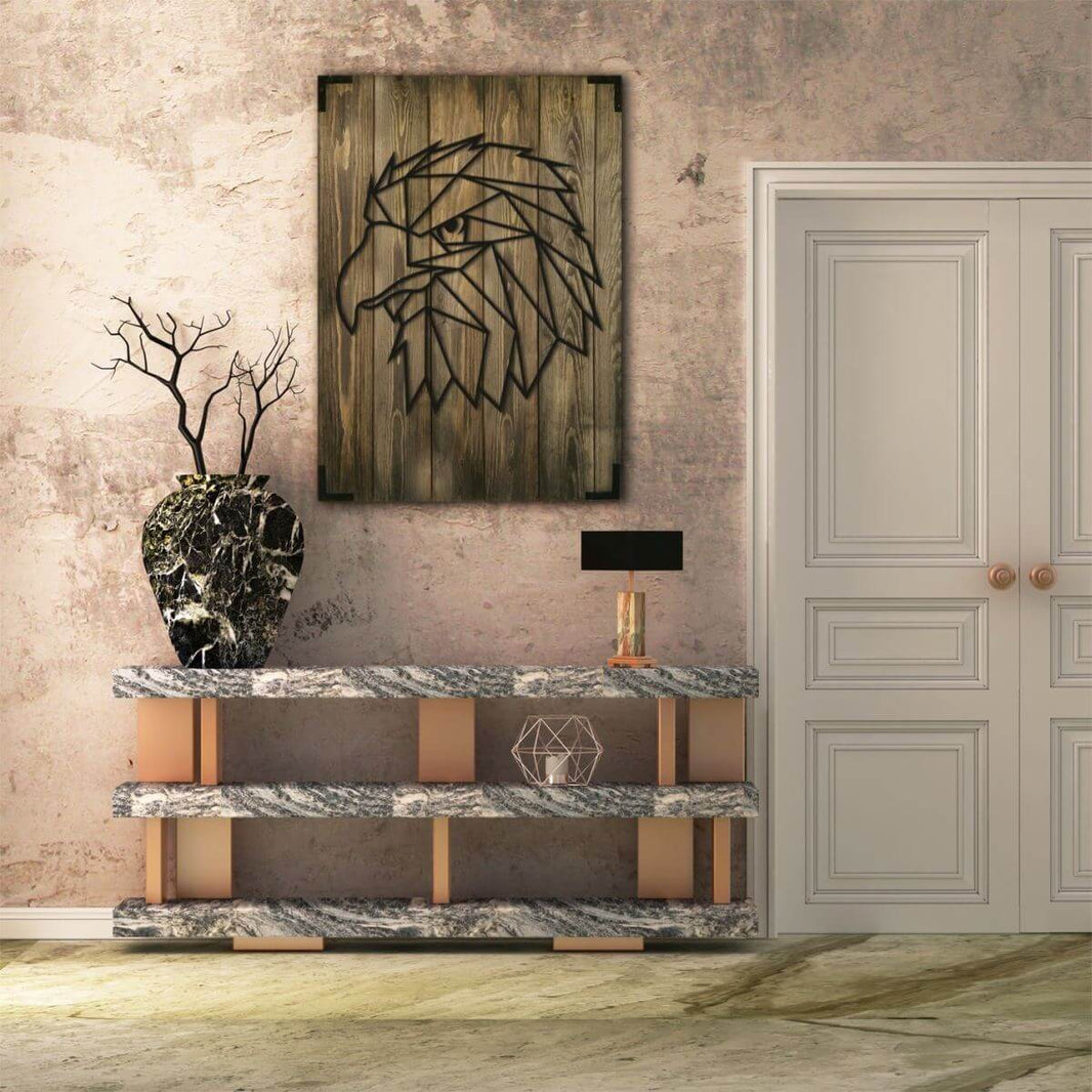 Wandbild Holz Adler