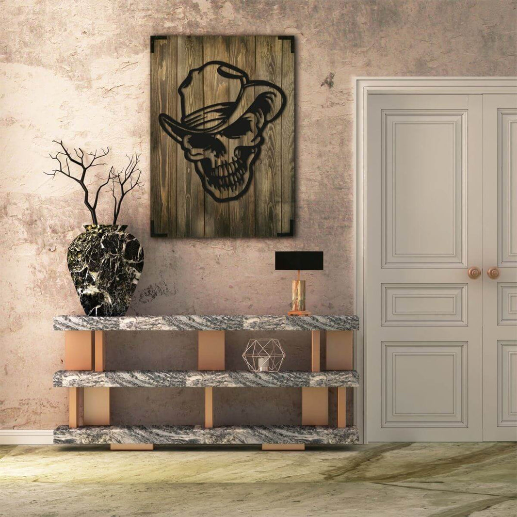 Wandbild Holz Cowboy Vintage