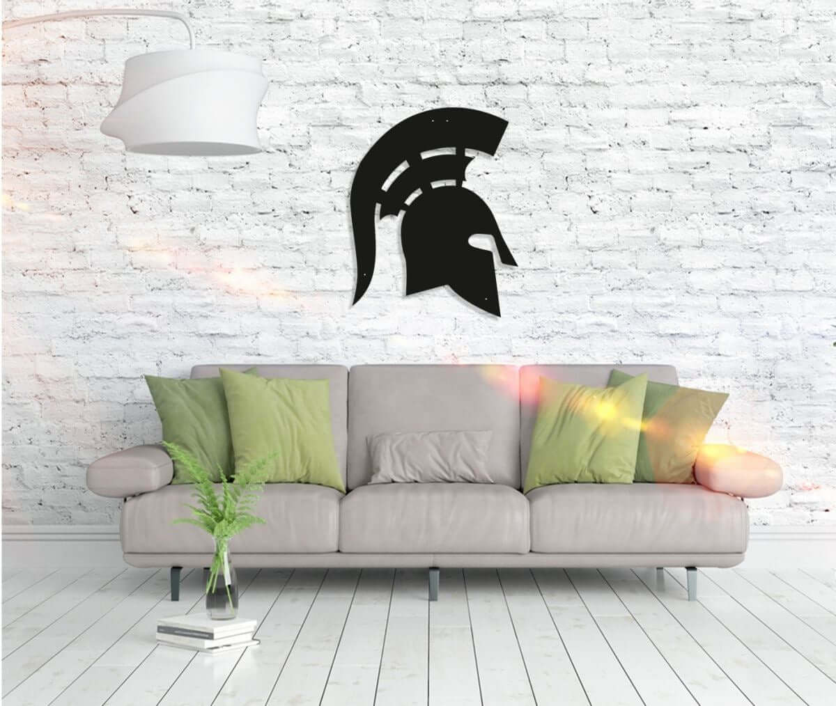 Metall Wandbild "Spartan" Krieger Deko für Wohnzimmer