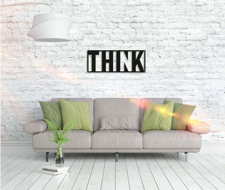 Metall Wandbild "Think" – Inspirierende Wandkunst für Wohnzimmer