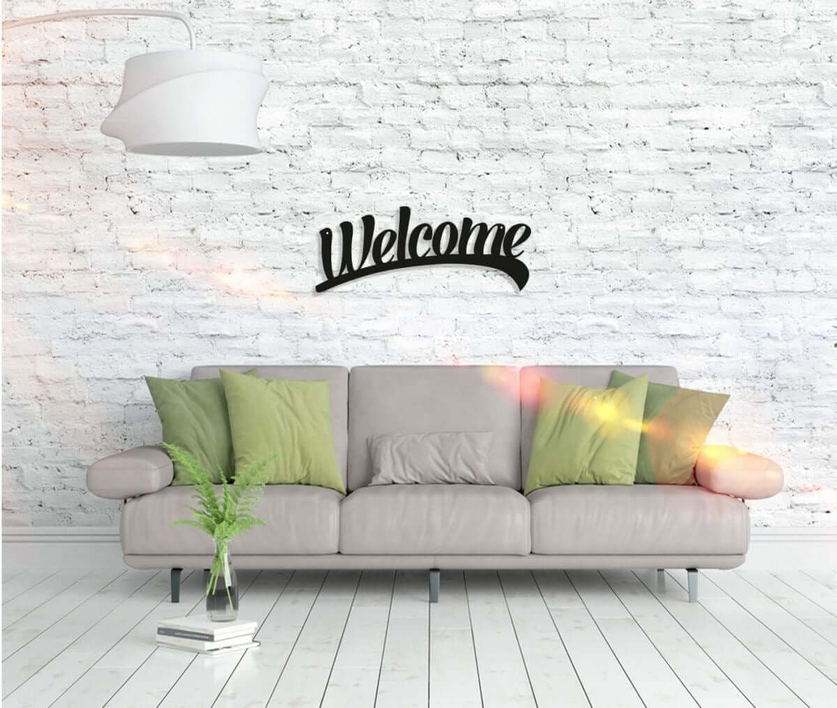 Metall Wandbild "Welcome" für dein Zuhause