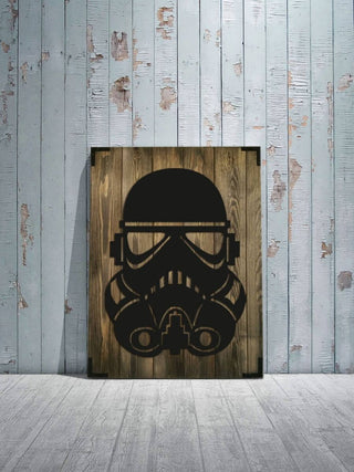Wandbild Holz Stormtrooper – Star Wars Deko für Wohnzimmer - Bild 3
