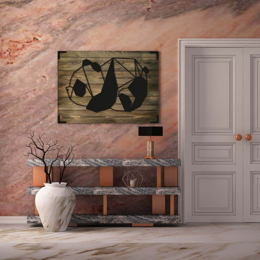 Wandbild Holz Grizzly