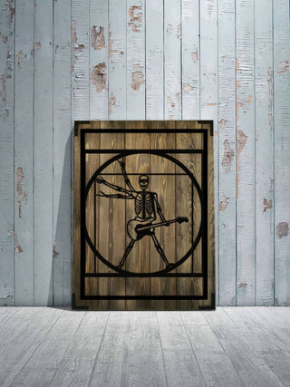 Wandbild Holz Skelett – Gruselige Wandkunst für Wohnzimmer - Bild 3